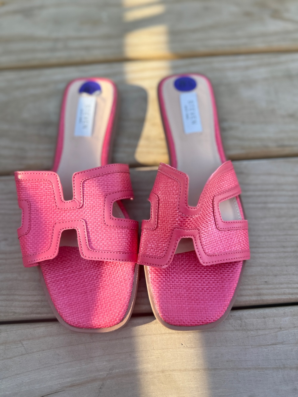Steve Madden Pink Woven Slide Sandals